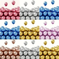 30pcs, 10-inch Metal Chrome Balloons, Party Balloons, For Birthday Party Decorations, Wedding Decor, Chrismas Decor, Outdoor Party Decor,room Decor. - Golden