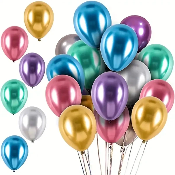 30pcs, 10-inch Metal Chrome Balloons, Party Balloons, For Birthday Party Decorations, Wedding Decor, Chrismas Decor, Outdoor Party Decor,room Decor. - Golden