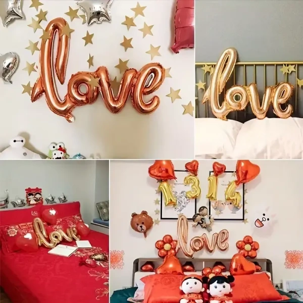CraftParty Love Foil Balloon, Birthday Decoration, Party, Love Aluminum Foil Balloon - 32 inch - Silver
