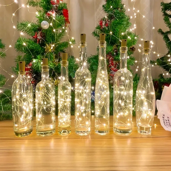 CraftParty 1pcs,  20 led Bottle Light, 2m/7.2ft Cork Lights Wine Bottle String Lights For Party Festival, Decorations