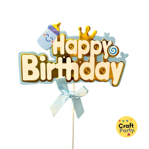 Baby boy Happy birthday cake topper tag for cake decoration hamper decoration