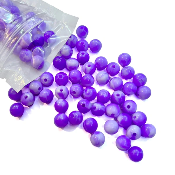 100pc - 8mm Purple Shading Beads