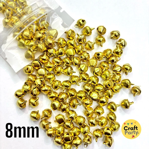 60pc - 8mm Golden Ghungroo Ringing Small Bells