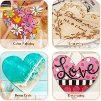 Heart MDF Boards For Art And Craft, Wood Heart MDF Sheets For Craft Work, DIY MDF Cutouts , 3mm Thickness - 8 inch