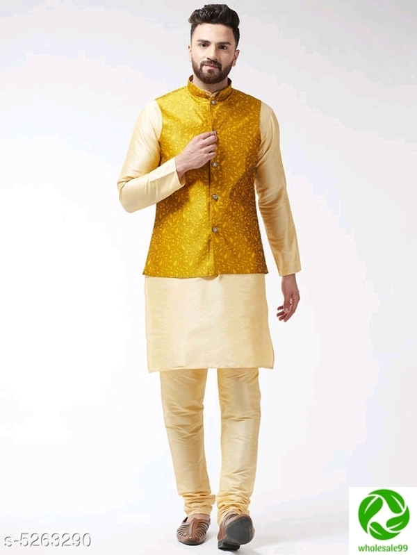 Catalog Name:*Trendy Stylish Men's Kurta Set* - black, L