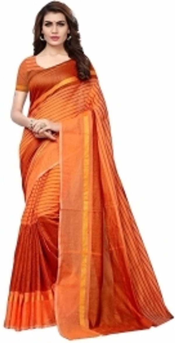 StyleDeal Solid, Striped Guntur Cotton Blend Saree
