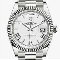 Luxury Watch Oyster Perpetual Day-Date Silver With Silver Dial (Refurbished)