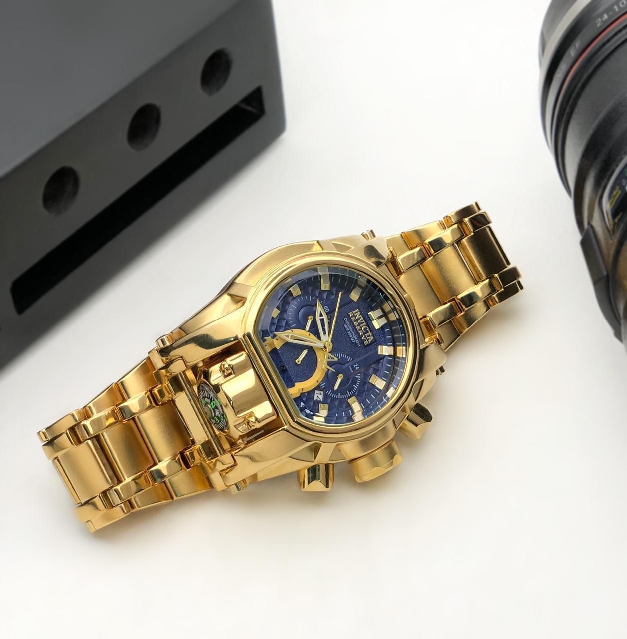 INVICTA RESERVE BOLT ZEUS MAGNUM MENS QUARTZ 52MM GOLDEN