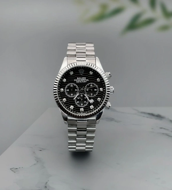 Rolex Oyster Perpetual " UNIQUE VERSION" Black Dial .* - Silver