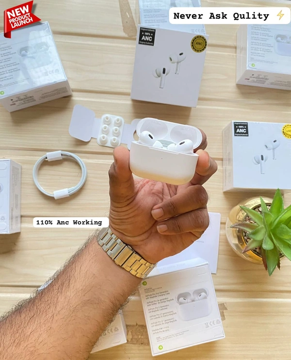 APPLE AIRPODS PRO 2nd Generation MADE IN USA WITH STEM VOLUME CONT - White