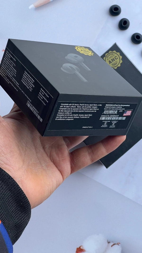 APPLE AIRPODS PRO 2nd Generation MADE IN USA WITH STEM VOLUME CONTROL* π - Black