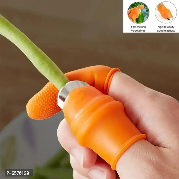 2 Pc Finger Protector Thumb Knife For Kitchen Garden Finger Cutter Tool 