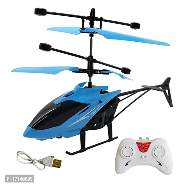 Blue Helicopter With Remote Control Charging Helicopter 