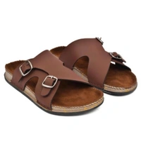 Men Dual Buckle Leather Sandal - IND 10