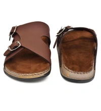 Men Dual Buckle Leather Sandal - IND 10