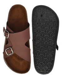 Men Dual Buckle Leather Sandal - IND 10