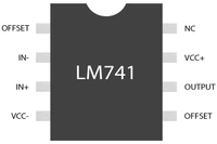 LM741 Single Op-Amp IC Q8 C2