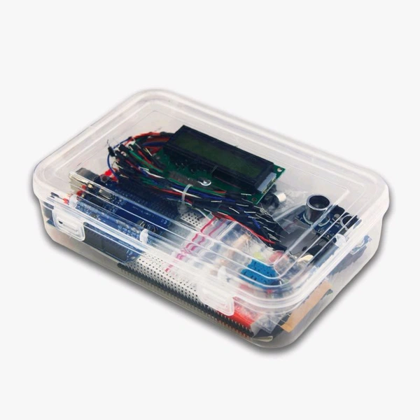 Starter Kit with UNO R3, Breadboard, LED, Resistor, Jumper Wires and Power Supply Based on Arduino - Build more than 10 DIY Projects Q19 C1