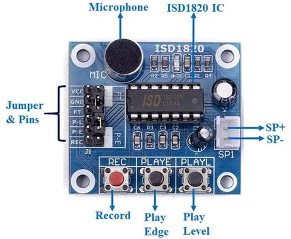 ISD1820 Sound/Voice Recorder Module with Speaker Q7 C6
