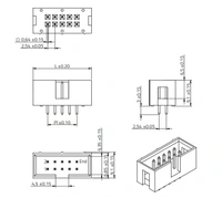 BHD 10 Pin 2.54mm Pitch Box Headers IDC Connector Q12 C9