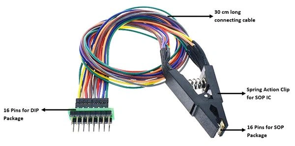 SPI BIOS Flash Program Clip - SOP16 to DIP8 Programmer Testing Clip Q2 C8