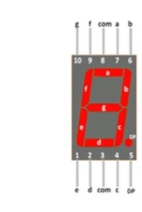 7-Segment Display (Common Anode) - Red - 0.56 inch Q3 C3