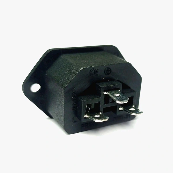 3-Pin Female Panel Mount AC Power Supply Socket - 10A 250V Q17 C2