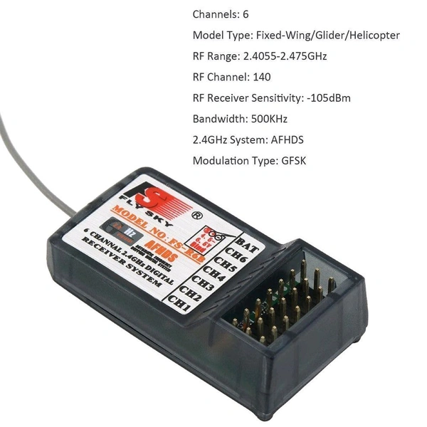 FlySky FS-R6B 2.4GHz 6Ch Receiver C7 B3