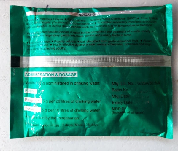 Tetracycline Hydrochloride Water Soluble Powder by ZenexAH Vetclin 112 - 100 Gm