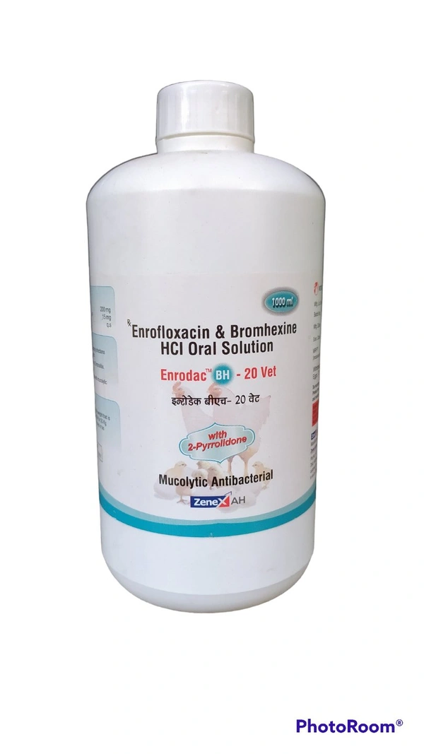 Enrofloxacin 20% Oral Solution Vet by ZenexAH Enrodac -BH - 1 ltr