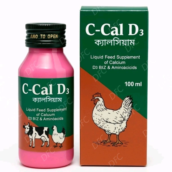 Liquid Calcium, D3, B12 & amino acids for poultry & livestock by Ably Vet C Cal D³ - 100 ml