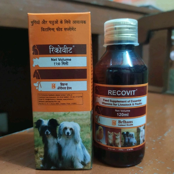 Brihans Recovit - Feed Supplement of Essential Vitamin for Livestock & Poultry By Brihans Laboratories. - 120ml