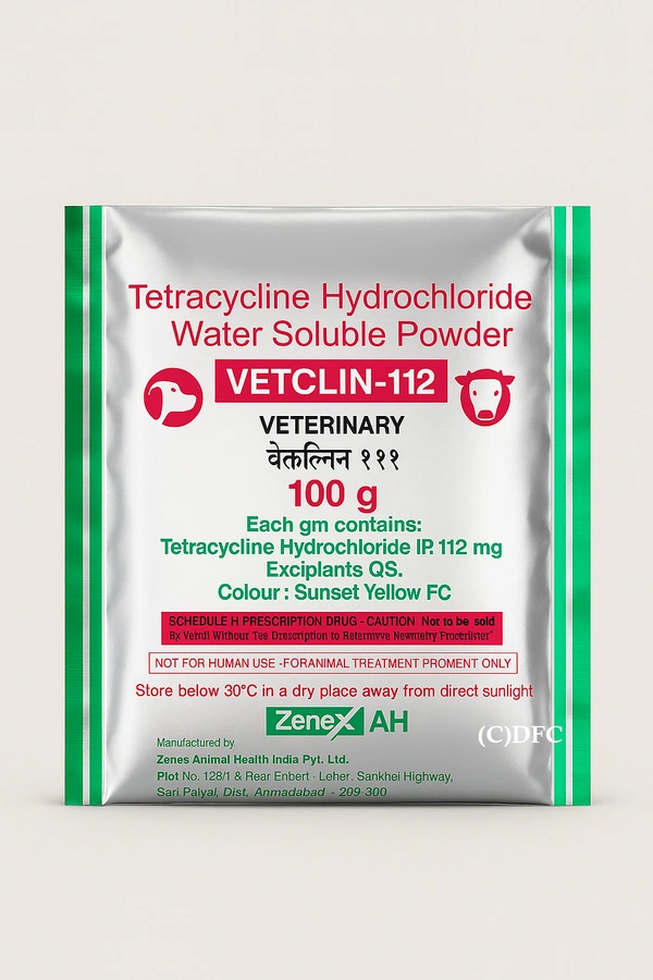 Tetracycline Hydrochloride Water Soluble Powder by ZenexAH Vetclin 112 - 100 Gm