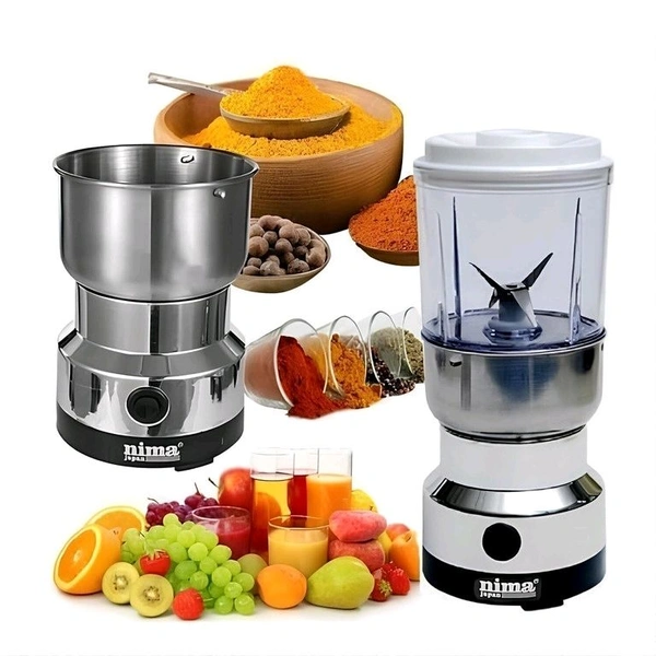 2 IN 1 NIMA GRINDER 300 W Mixer Grinder (569865 2 Jars Silver, TRANSPARENT)