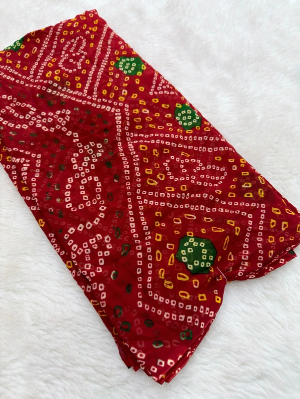 Laddu Bandhej Georgette Weightless Saree - Maron