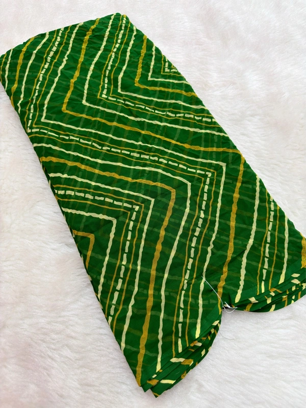 Leheriya Georgette Weightless Saree - Green