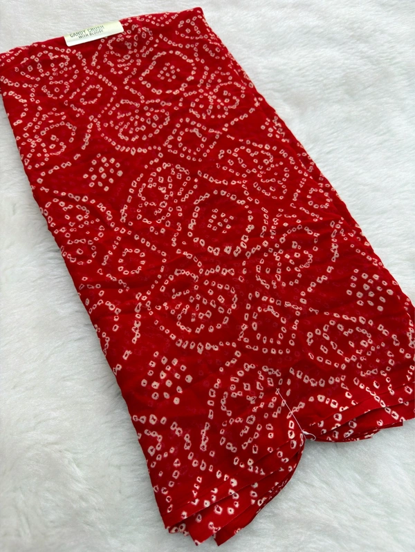 Traditional Bandhej Gorget Weightless Saree - Red