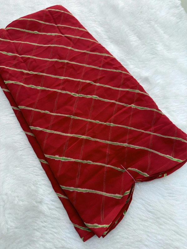 Leheriya Gorget Weightless Saree – Elegant Lightweight Saree - Red