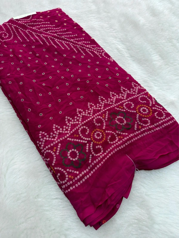 Bandhani Gorget Weightless Saree – Soft Lightweight Designer Traditional Saree for Women - Rani