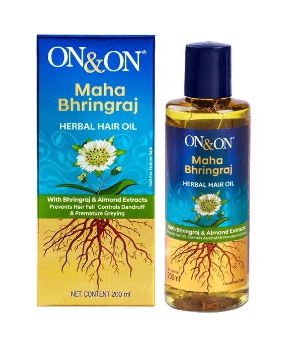 Elements On & On Maha Bhringraj oil Herbal Hair oil - 200ml with Bhringraj & Almond for Fight Hairfall & Prevents Hair Damage - 200ml, 24 Months