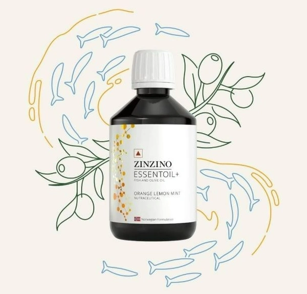 ZinZino ZINZINO ESSENTOIL + , FISH AND OLIVE OIL , ORANGE LEMON MINT (300 ml) NUTRACEUTICALS FOR ADULTS - 300ml, 36 Months