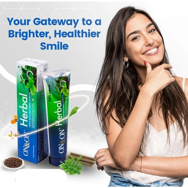 Elements On & On Herbal Toothpaste - 150gm | Helps to maintain strong gums & teeths | Herbal Tooth Paste ( Pack of 2) - 2 X 150gm, 24 Months