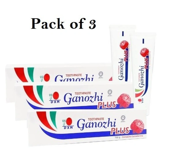 DXN Ganozhi Plus toothpaste - contains ganoderma - 150Gm ( Pack of 3 ) - 150 gm X 3, 24 Months