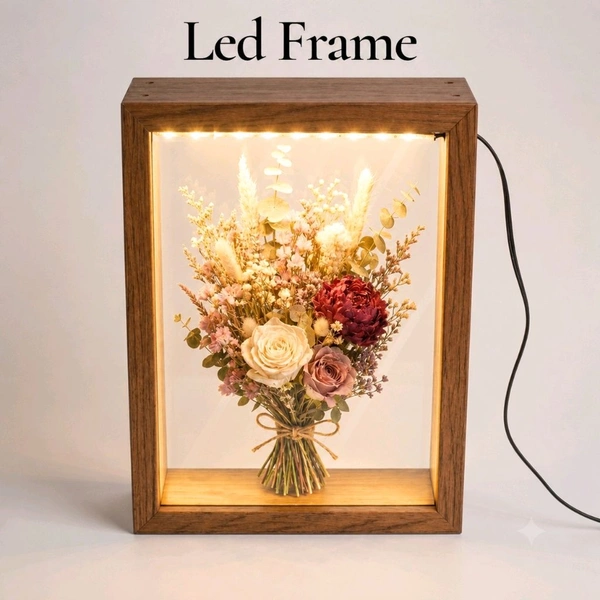 Wooden LED 3D Shadow Box Dual Display - 7/5/5"