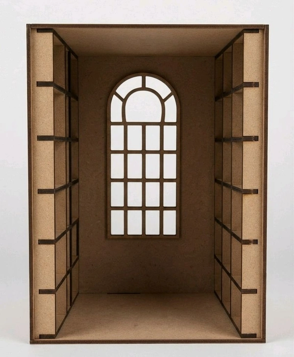 DIY Miniature Book Nook / Victorian Library Wing/ Library Room Box - With acrylic