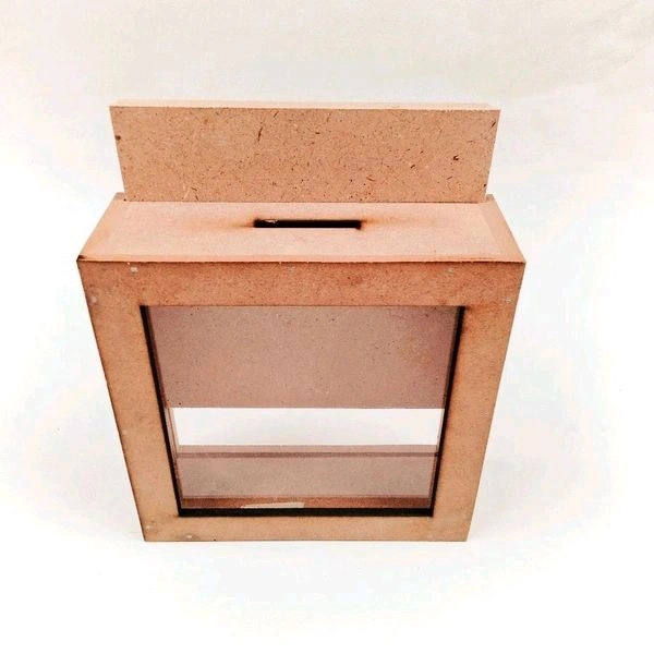Mdf Piggy Bank With Acrylic Lid - 6/6/2"