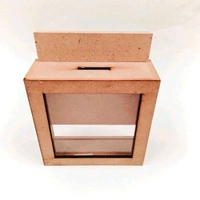 Mdf Piggy Bank With Acrylic Lid - 10/10/2"