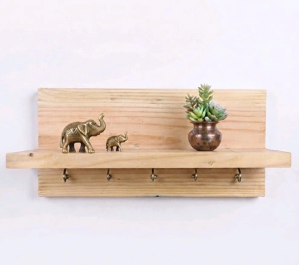 Pinewood Keyholder With Shelf