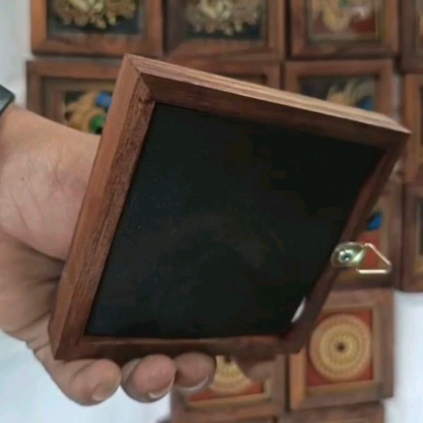 Tanjore Teakwood Coasters-4 pieces / Mini Wall Frame - 4 pieces set - 4 pieces set