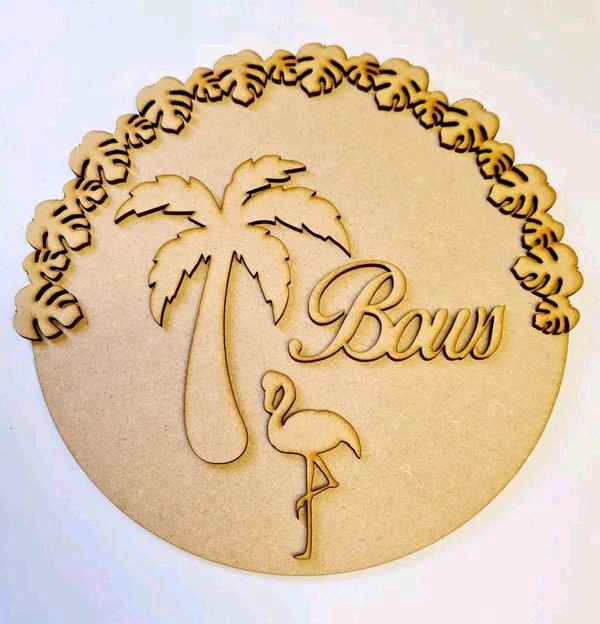 Flamingo Theme Kids Nameboard - 12", 6+2.5mm